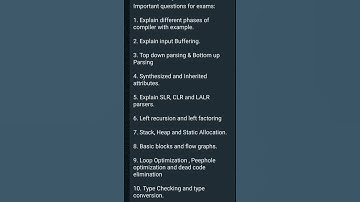Compiler Design important questions part 1