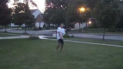 crashing into garbage cans
