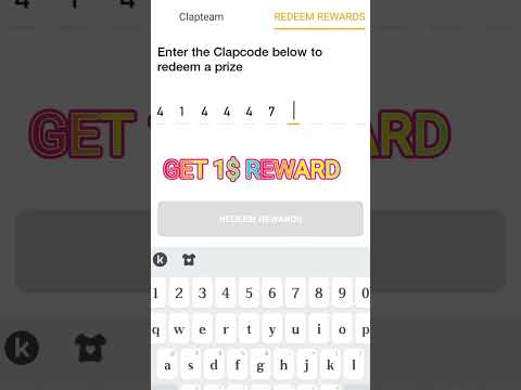 Redeem code get $1 reward for clipclaps #clipclaps