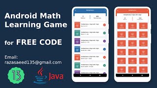 Free Math Learning Quiz Game Source Code | JAVA | SDK 33 | #freesourcecode #androidstudio #android13