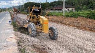 Motorgrader CAT 140H VHP PLUS เอียงใบมีด เก็บไหล่ทาง เชฟหน้า ชั้นลูกรัง