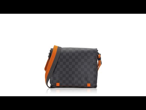 Ufrugtbar En eller anden måde Boghandel Louis Vuitton Damier Graphite District PM Orange - YouTube
