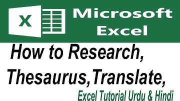 How to Research,Thesaurus,Translate,MS Excel Tutorial Urdu