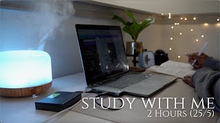 2 Hour STUDY WITH ME | Lofi + Rain  Pomodoro 25/5