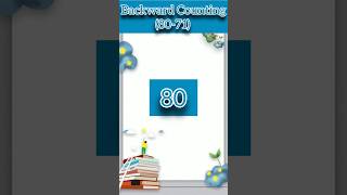 Backward Counting 80 to 71 #kidslearningshorts