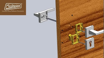 3D animation of a door handle assembly