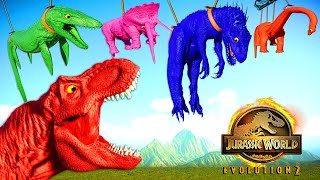 Jurassic World Evolution 2 - T-Rex Vs I-Rex Vs Spinosaurus Vs Carnotaurus Dinosaurs Fighting