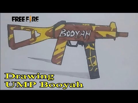 CARA MENGGAMBAR SENJATA UMP BOOYAH FREE FIRE DRAWING UMP 