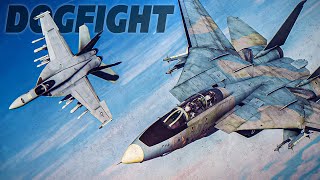 Reverse And Die | F-14A Tomcat Vs F/A-18E Super Hornet Dogfight | Digital Combat Simulator | DCS |