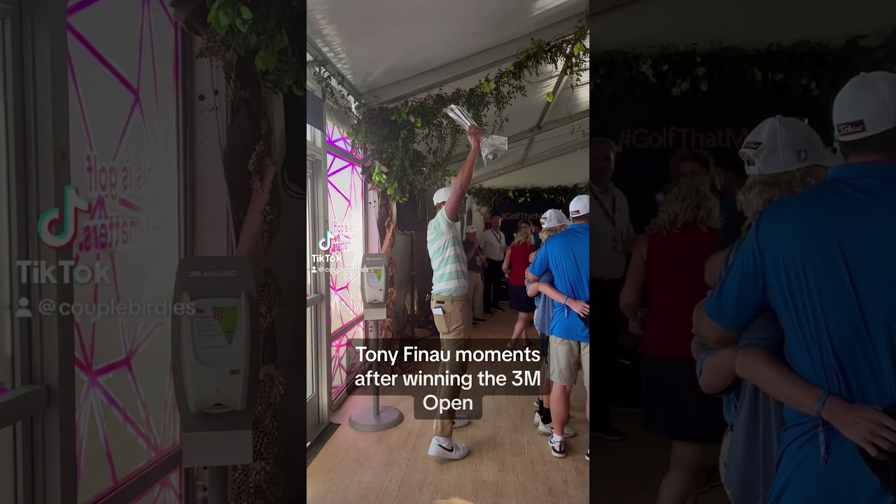 Tony Finau Moments after winning 2022 3M Open