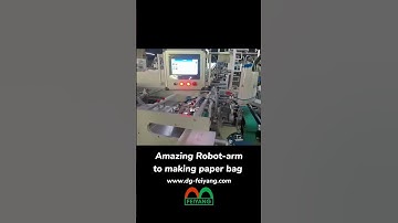 |Reduce Labor Costs|Robot-arm paper bag flat handle pasting machine.