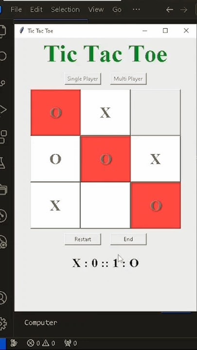 Tic Tac Toe game with Python Tkinter #python #tkintergui #pythongui # ...