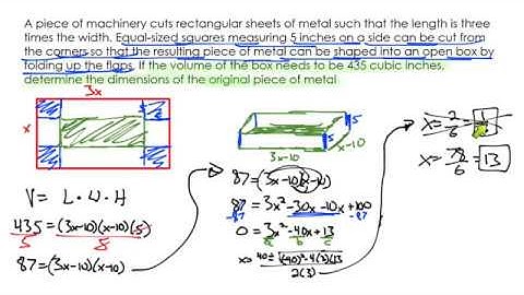 Applications of Quadratics 3 - Box Problem