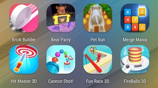 Brick Builder,Bear Party,Pet Run,Merge Mania,Hit Master,Cannon Shot,Fun Race 3D,Fire Balls screenshot 1