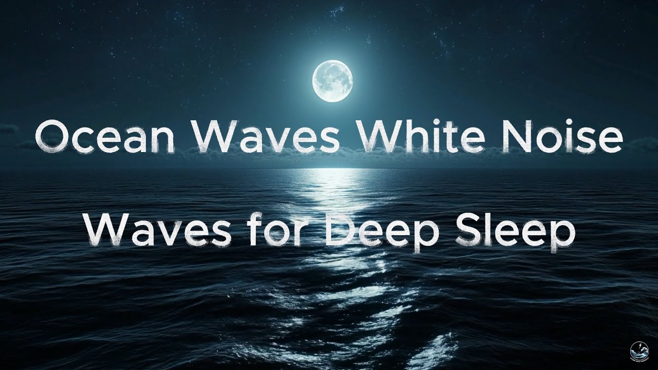 Night Ocean Under Full Moon 🌕 Gentle Waves & White Noise | Sleep & Relax Live
