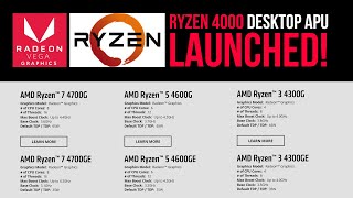 Ryzen 4700G / 4600G / 4300G Launched! & Supported Motherboard