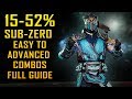 "SUB ZERO" Basic to Advance Combos Guide Mortal Kombat 11 [15 - 52%]