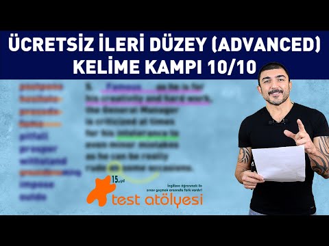 ÜCRETSİZ İLERİ DÜZEY (ADVANCED) İNGİLİZCE KELİME KAMPI - 10/10