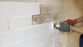How to remove tiles from the wall using a multi tool - carefully without damage