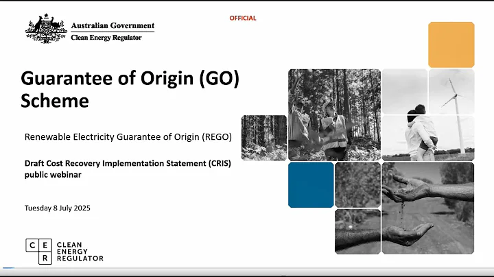 CER Renewable Electricity Guarantee of Origin Cost Recovery Webinar