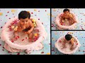 Baby Photoshoot at Home Ideas: You will love this !! Baby Bath Photoshoot Ideas At Home