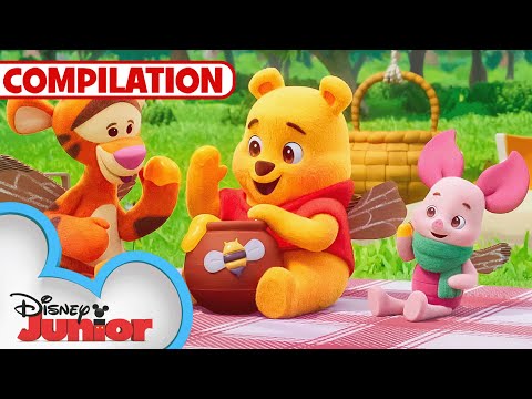 Playdate with Winnie the Pooh Shorts 🍯💛 | Compilation | @disneyjunior