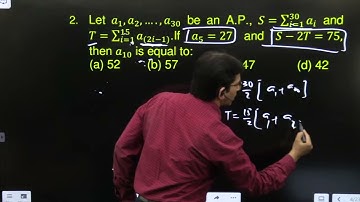 Let a_1,a_2,….,a_30 be an A.P., S=∑_(i=1)^30▒a_i  and  T=∑_(i=1)^15▒a_((2i-1)) .