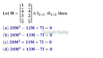 cayley hamilton theorem satisfies characteristic polynomial IIT Jam 2018 Mathematical Statistics