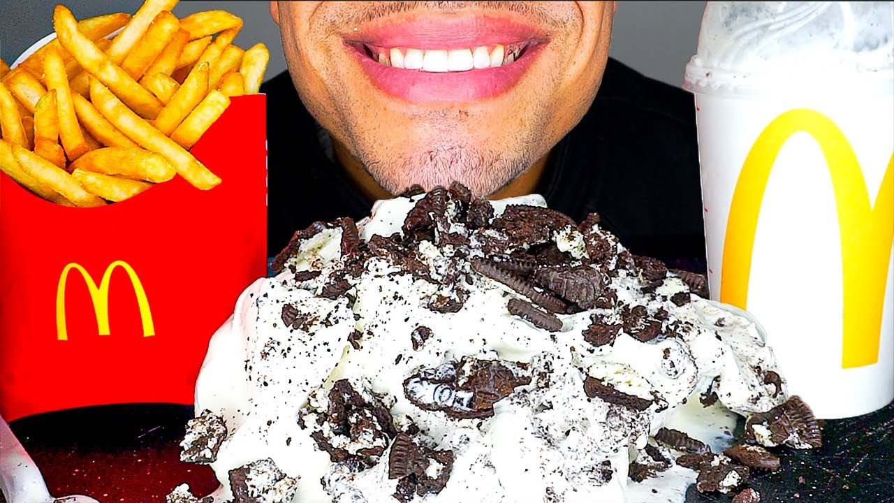 ASMR MCDONALD'S OREO MCFLURRY *ANIMAL STYLE* ICE CREAM EATING MUKBANG FRIES | NO TALKING