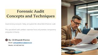 Forensic Audit Concepts And Techniques