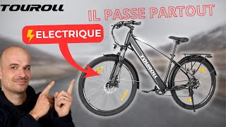 Ce VELO ELECTRIQUE (VAE) PAS CHER est POLYVALENT (TOUROLL J1 Trekking )