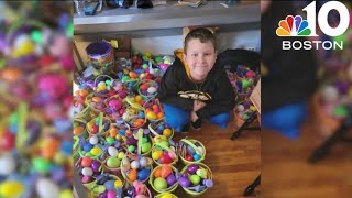 Worcester boy putting together hundreds of Easter baskets to donate