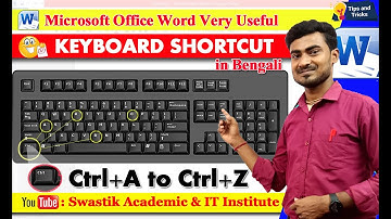 Ctrl A to Z shortcut keys | CTRL Shortcut Keys of Computer in Bengali | With 26 Useful Keyboard Key