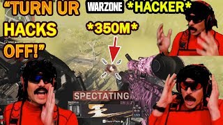 DrDisrespect Spectates Heli AIMBOT HACKER in Warzone! (350m Snipes! + Toggles Hacks On & Off!)