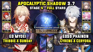 E0 Mydei Carry &amp; E0 Phainon Carry W/ Cyrene (3 Stars) Apocalyptic Shadow 4 Honkai Star Rail 3.7