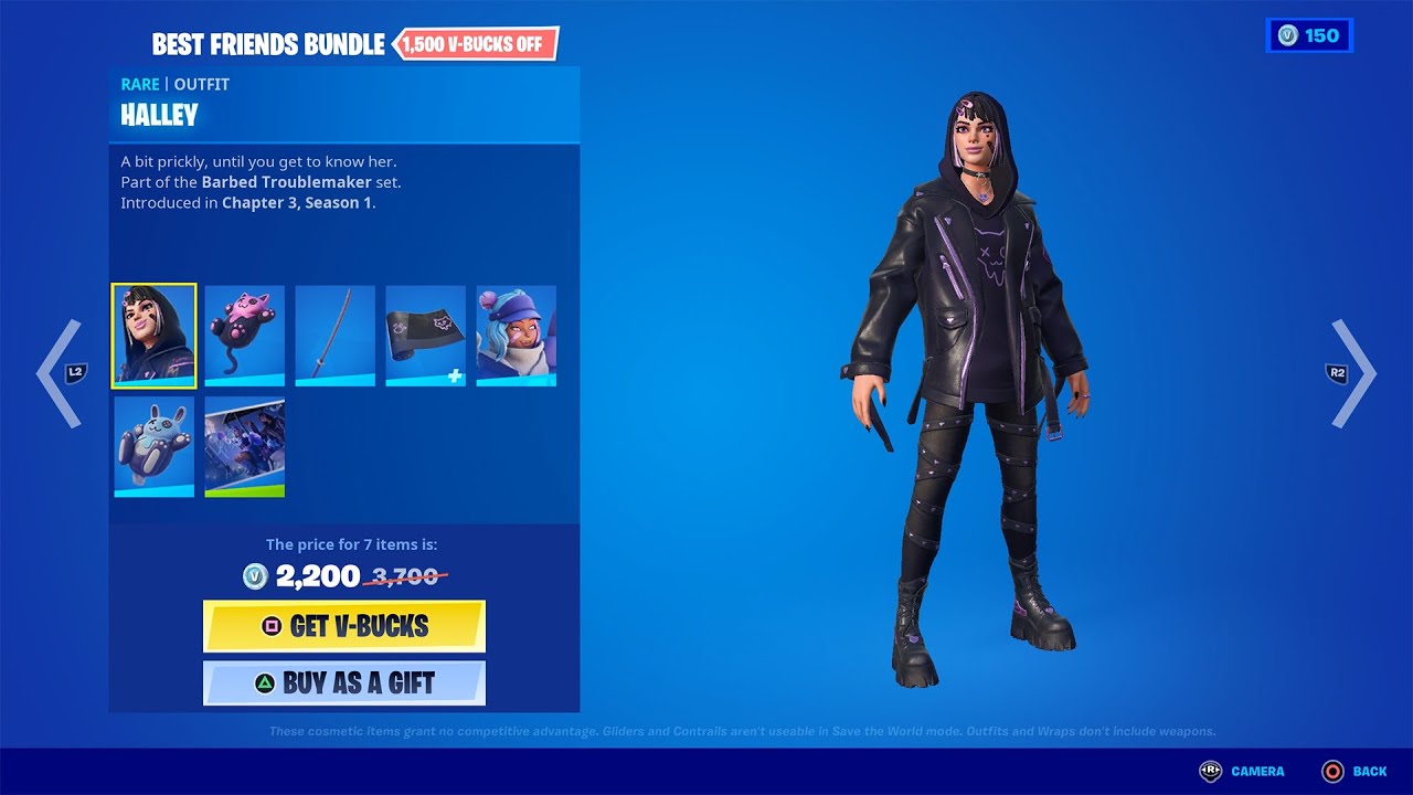 Fortnite All Best Friends Bundle Skins, Emotes & Cosmetics full Set showcase! (Halley, Leelah)