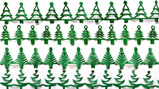 Christmas decoration ideas| Christmas bulletin board ideas|How to make paper garland christmas trees