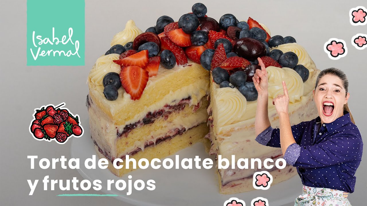 Torta de chocolate blanco y frutos rojos