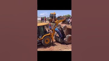emosnal song Powertrac Euro 50 Tractor Accident on Risky canal Bridge Pulling Out by 2JCB #shorts