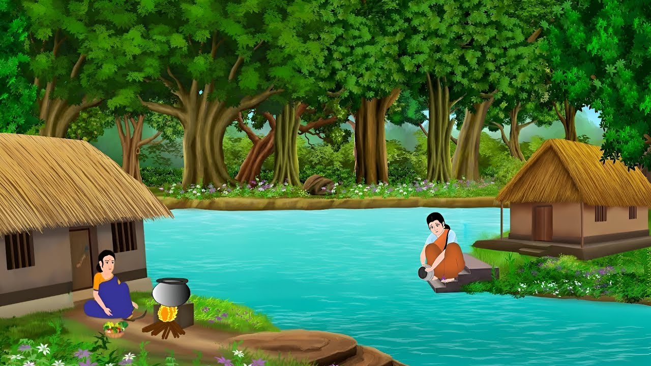 नदी किनारे दो बहनों का ससुराल | Hindi kahani | Moral Story | Cartoon Story | Emotional Story |