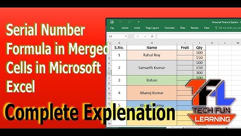 Serial number formula in merged cells in Excel । Serial No in Merged cells