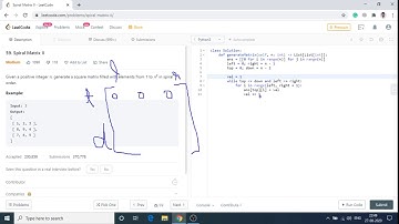 Spiral Matrix II Leetcode Solution | Python