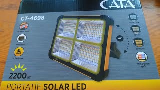 Обзор. Прожектор, Power bank , солнечная панель Cata CT4698 / Review.  Cata CT4698
