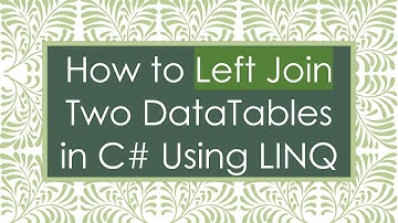 How to Left Join Two DataTables in C- Using LINQ
