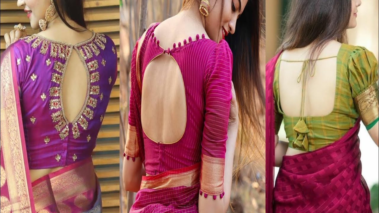 Simple Daily Wear Blouse Neck Design / Blouse Back Neck Design ...