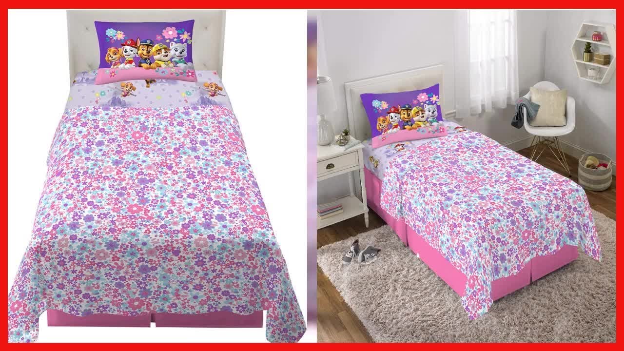 Paw Patrol Girls Kids Bedding Super Soft Microfiber Sheet Set, Twin, Official Nickelodeon Product