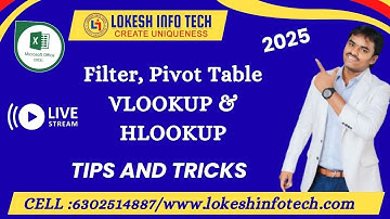Excel Tutorial: Learn Filter, Pivot Table, VLOOKUP & HLOOKUP Step by Step