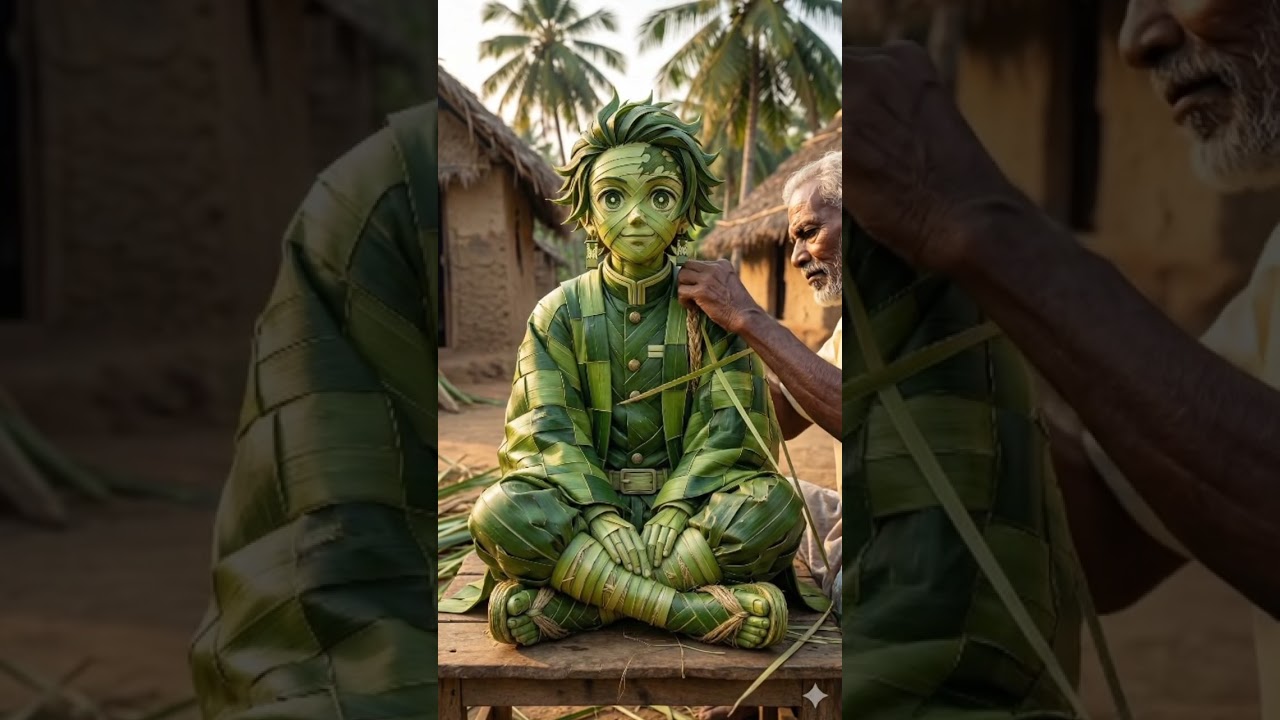 Ghaas se bana Tanjiro! 🌿 Kalakari ko salaam