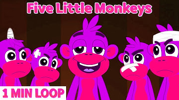 [1 MIN LOOP] Five Little Monkey Remix Fun Energetic Nursery Rhymes Sound Variations @MonkeyLoopWorld