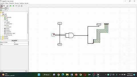 funcionamiento del Joystick (entrada) y la matriz de led (salida) empleando Logisim